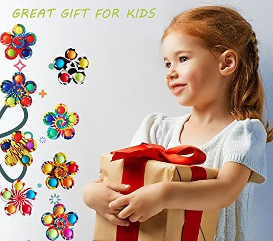 DUBANJOWE 12 Pcs Pop Bubble Fidget Spinners for Party Favors, Hand Fidget Bulk Toys for Classroom Prizes, Halloween, Christmas, Valentine Gifts for Kids, Teens, Adults (Unisex)