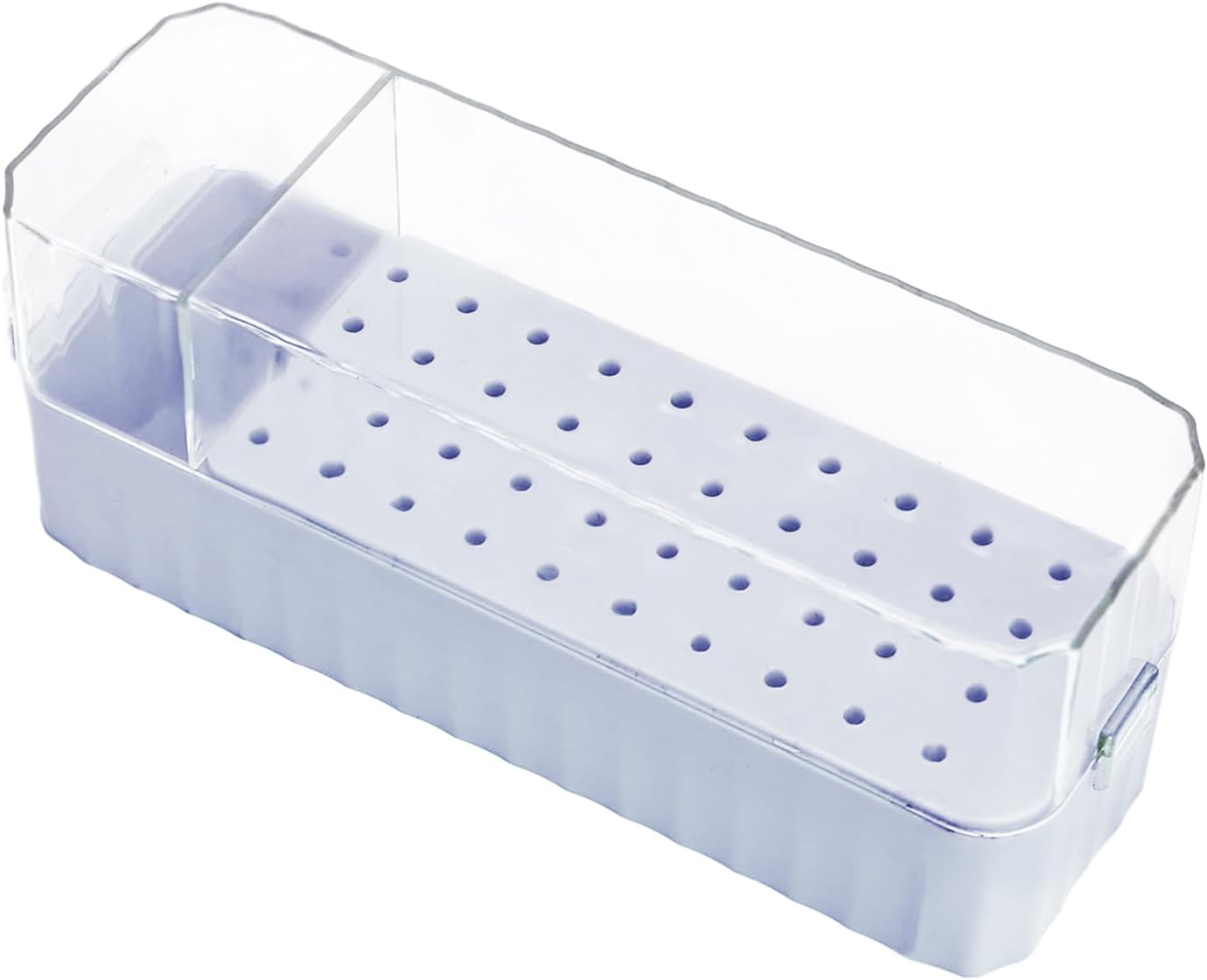 Jiimhte Nail Drill Bit Case, 40-Hole Nail Drill Bit Organizer, Transparent Lid Display Box Dustproof Grinding Tips for Home Manicure Gel Polish Removal Pedicure Prep Cuticle Care - Pink image number 3