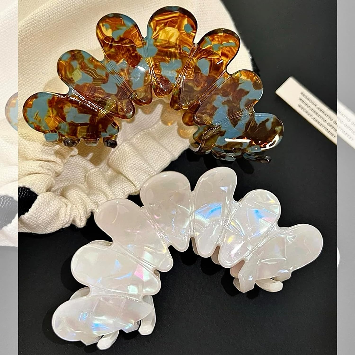 Ypkia Pack of 2 Hair Clips with Petals Large Acetate Hair Clips Women'S Elegant Hair Clips for Thick Thin Hair Accessories image number 3