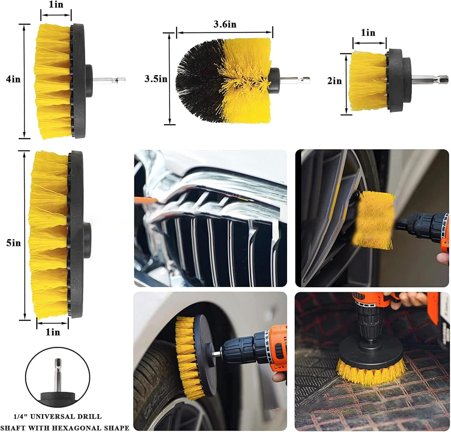 20Pcs Car Detailing Brush Set Drill Brush Attachments Kit, Car Detailing Drill Brush Set with Cleaning Gel, Car Cleaning Tools Kit for Car Interior & Exterior, Tire Wheel, Dashboard Air Conditioner image number 3