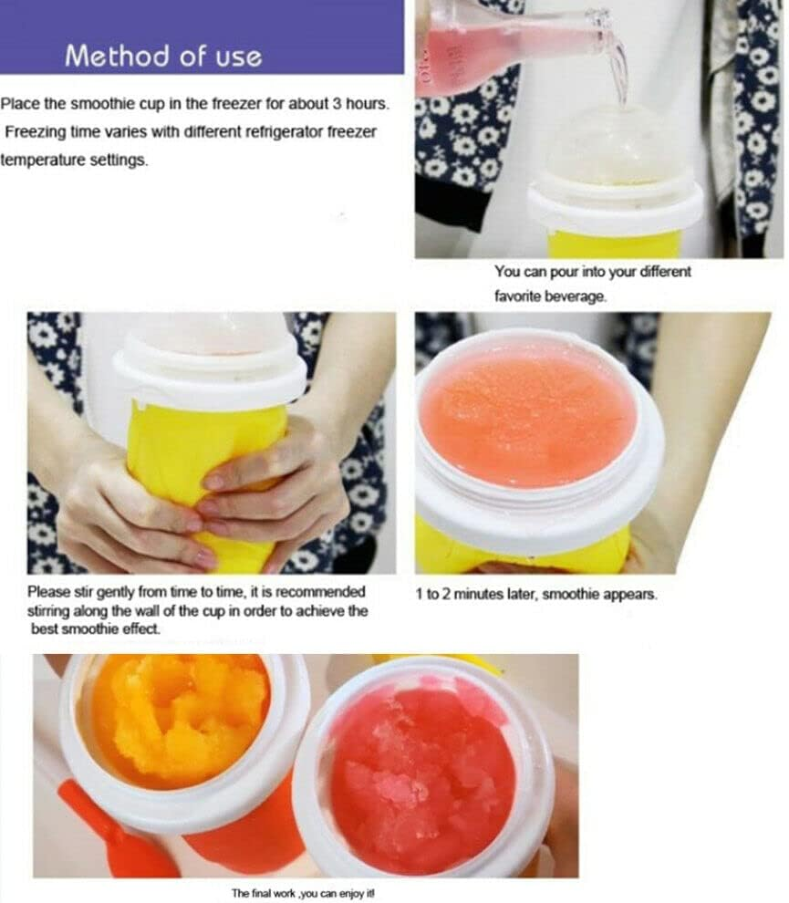 2/3PCS Slushie Maker Cup Quick Freeze Magic Milkshake Cup Ice Mug for Milkshakes, Smoothies & Frozen Drinks Ice Cream Maker (2X, Green) image number 3