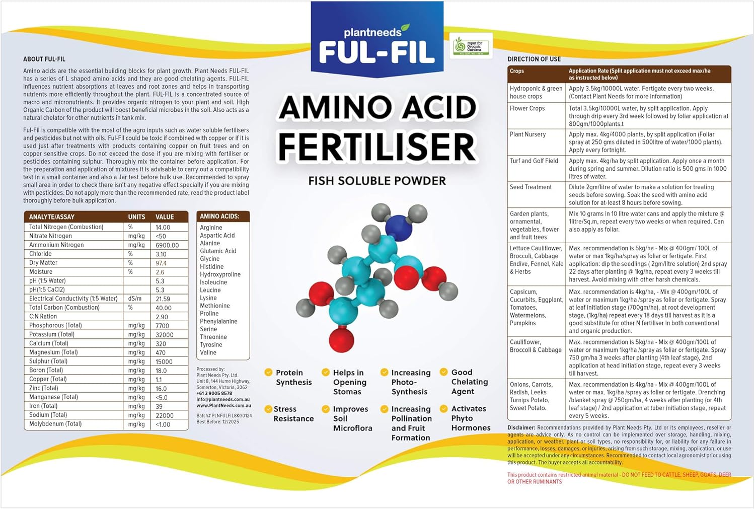 Plant Needs FUL FIL 100 G I Organic Amino Acid Fertilizer image number 2
