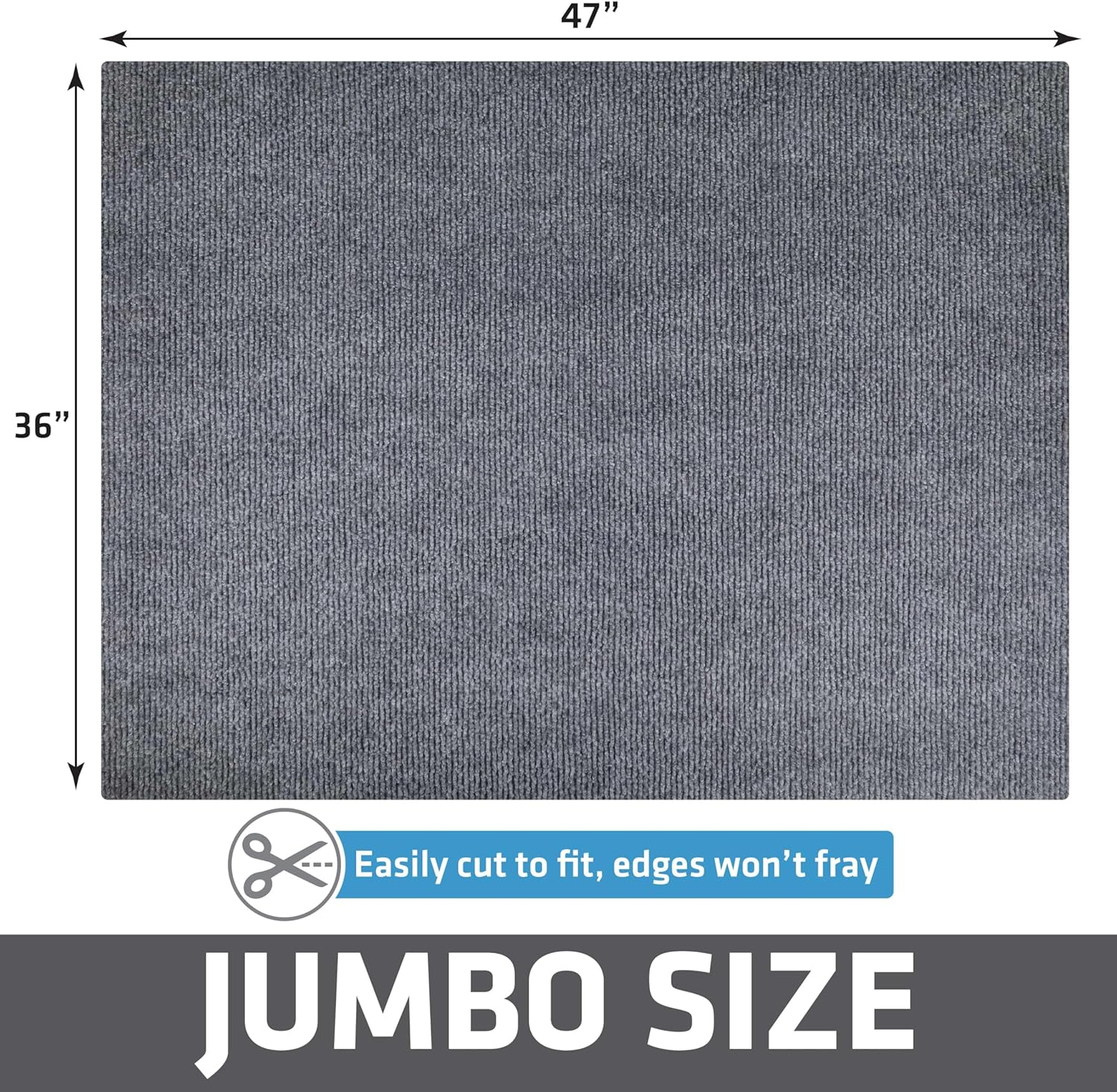 Drymate Jumbo Cat Litter Trapping Mat, (Ridged Design), Traps Litter & Mess from Box, Soft on Kitty Paws, Absorbent, Waterproof, Urine-Proof, Machine Washable, Durable, (USA Made) (36" X 47") image number 3