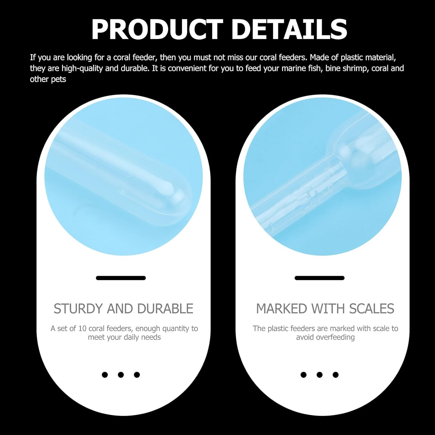 JOINPAYA 10Pcs Coral Fish Feeding Tubes Plastic Brine Shrimp Feeders with Scale for Pets Medicine Food Fertilizer Accurate Dispensing Tool image number 3