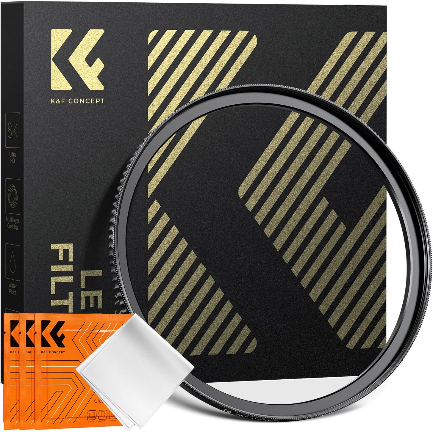 K&F CONCEPT 72-77Mm Step-Up Lens Filter Adapter Ring CNC Machined Brass Filter Adapter Rings with Cleaning Cloths, for 72Mm Lens Install 77Mm Filter image number 3