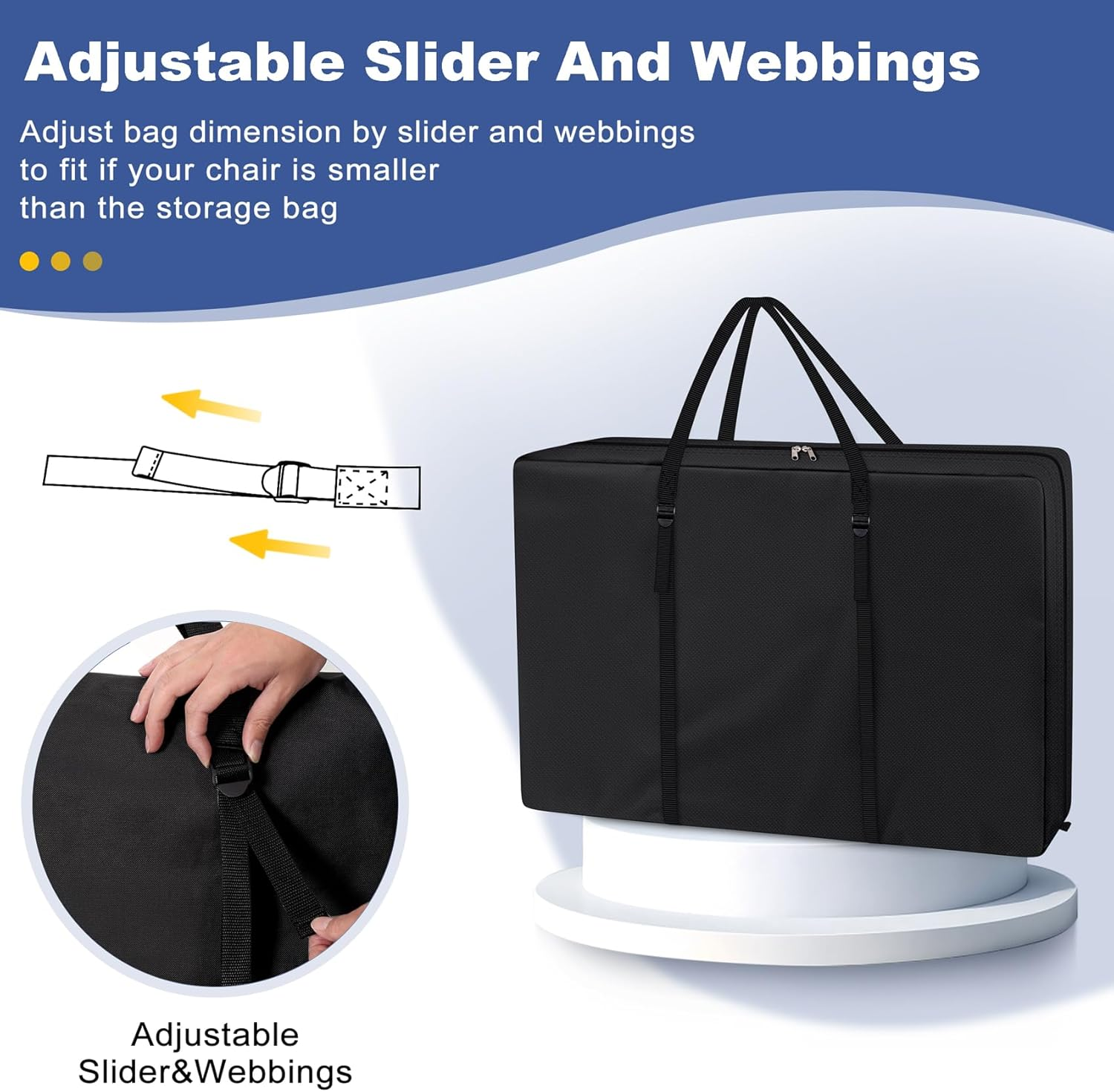 Explore Land Heavy Duty Chair Storage Bag for Folding Longue Zero Gravity Light Weight Transport Folding Rollator Walker (2Pack-Black) image number 4