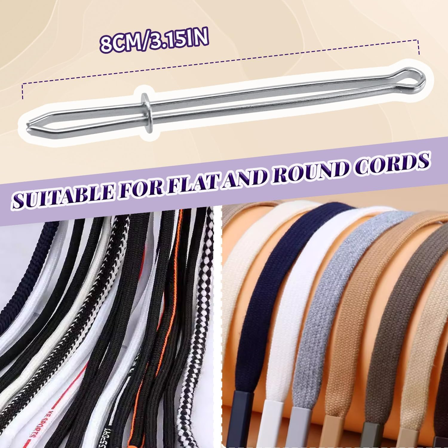 WALWAL 2 Pack 51 Inch Replacement Drawstrings Cotton Drawstring Cord, Suitable for Sweatpants Hoodies Shorts, with Threader Tool(Red+Black White)