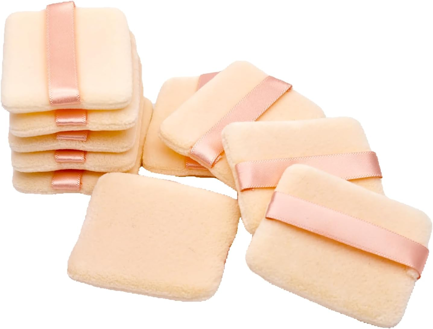 Ksvsonrvi Powder Puffs Set, 4PCS round Flocking Makeup Powder Puffs 2.16 Inches Replacement with Storage Box