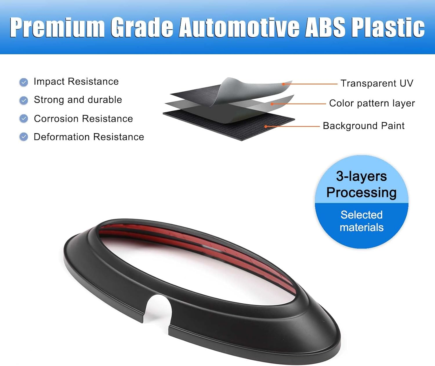 Yinaniutos Tailgate Emblem Frame Trim Compatible with Ford Ranger 2015-2021 Accessories | ABS Plastic Rear Logo Trim Cover | 1PC Set (Matte Black) image number 6