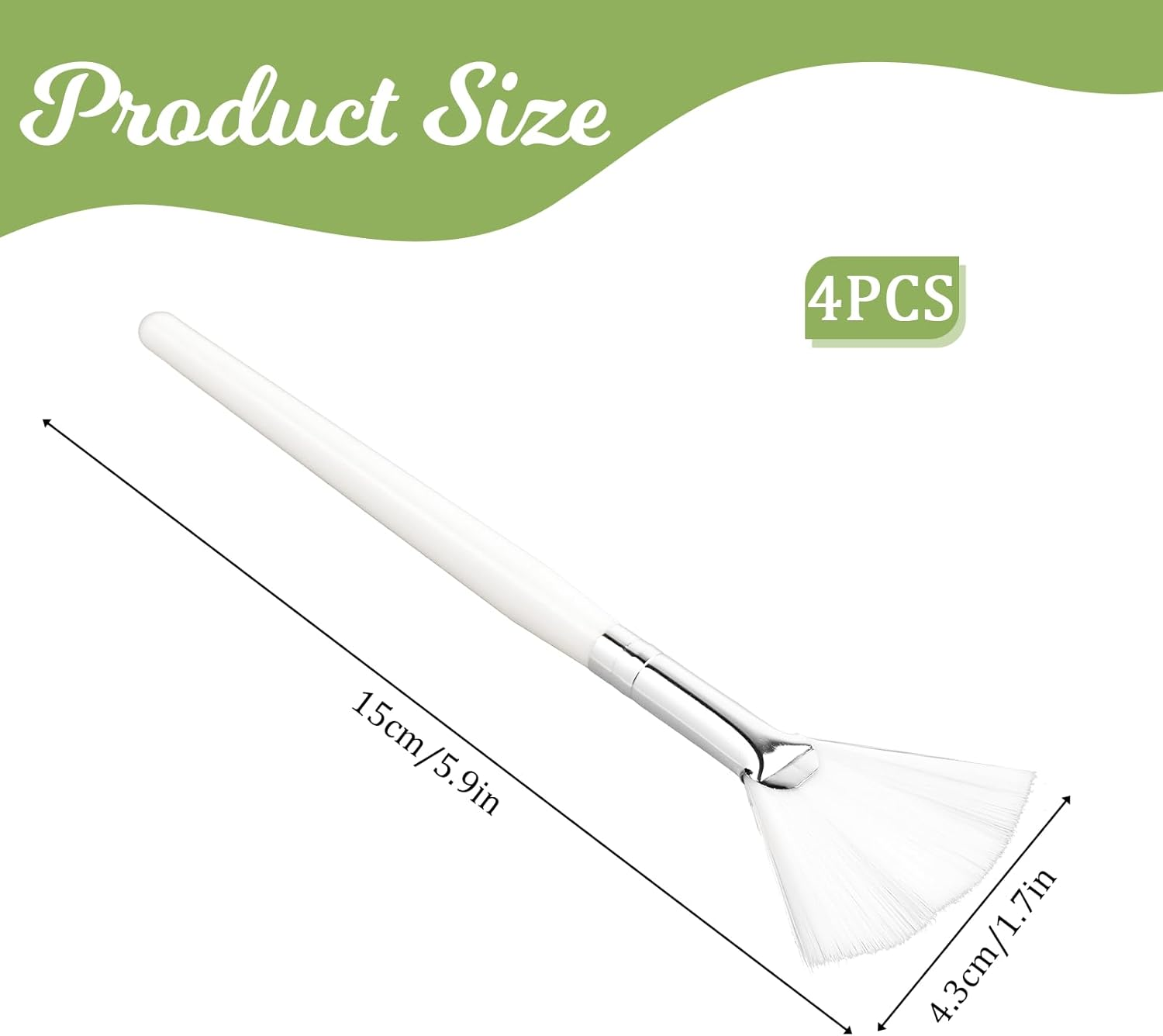 4 Pcs Fan Brush Makeup Facial Brush, Soft Facial Applicator Brushes, Esthetician Face Makeup Tools, Facial Brushes for Mud Cream, Loose Powder Highlighting Blush image number 3