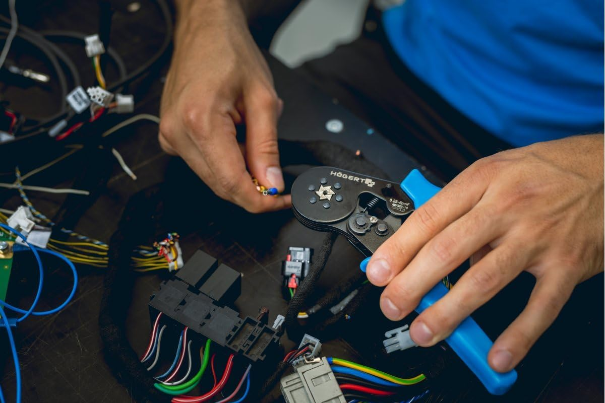 H&Ouml;GERT TECHNIK Crimping Tool for Thin Wall Sleeves 0.25-6.0Mm&sup2; (23-10AWG) 175Mm Hexagonal Press Tool Heavy Duty Ergonomic image number 2