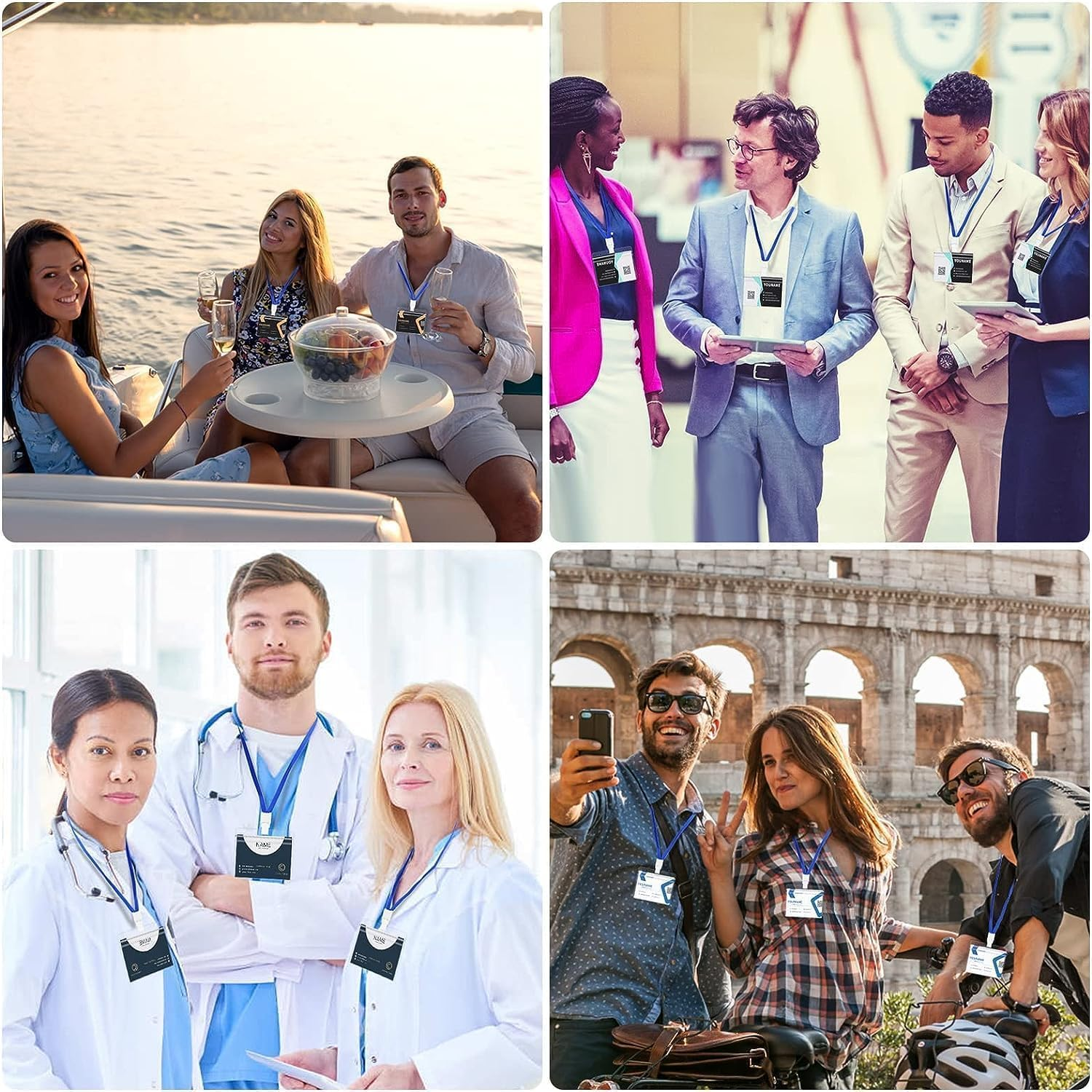 ID Card Holder, 50 PCS Horizontal Clear Plastic Badge Holder with Waterproof Resealable Zip, Name Tag Holder for Multiple Cards image number 2