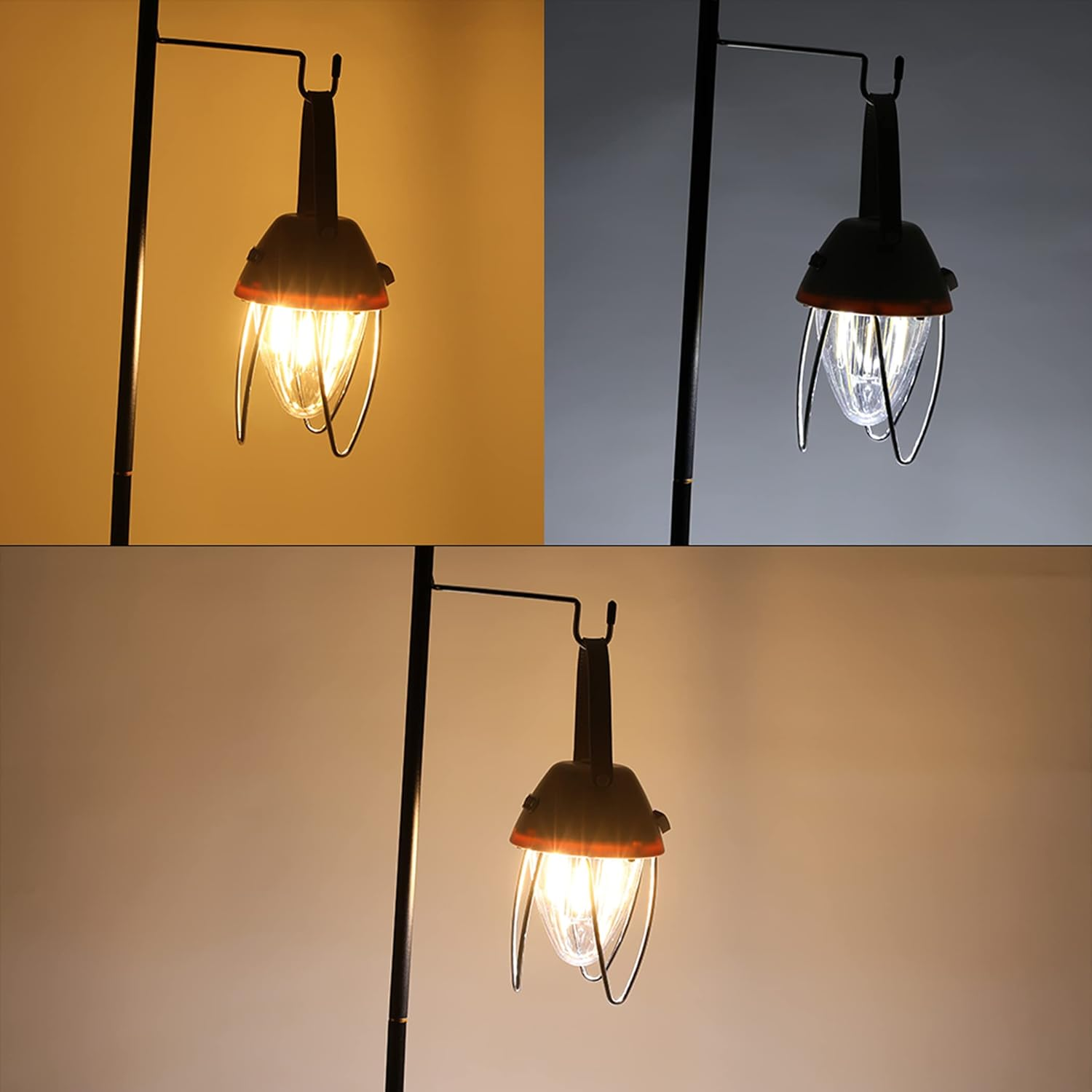 2Pack Vagocom LED Rechargeable Camping Light,Warm White Light/White Light Tent Lamp Lantern Awning Torch with Hook for Camping,Home Power Failure Outages,Emergency,Outdoor,Hiking,Reading,Fishing image number 5