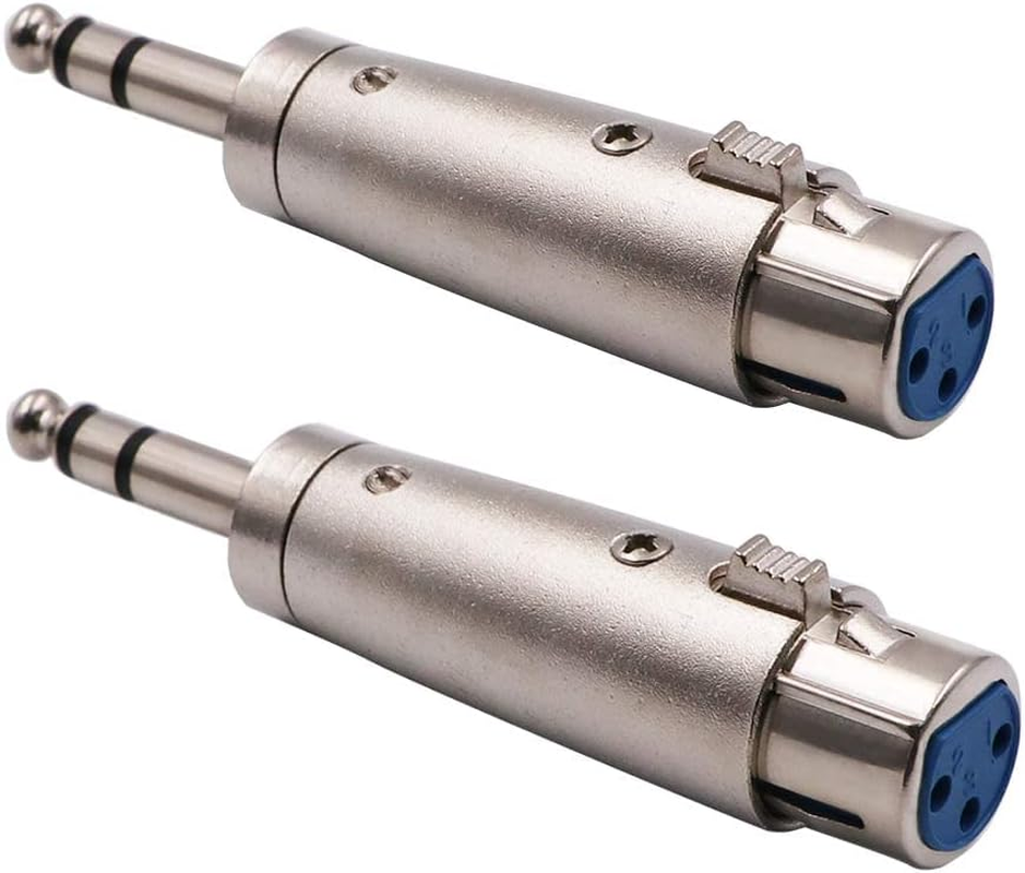 XLR to 1/4 Adapter, Microphone Cables Stereo Balanced Audio Connector 6.35Mm, TRS Dual Sound Channel Headphone Jack for Aux Cable, Pack of 2 image number 3