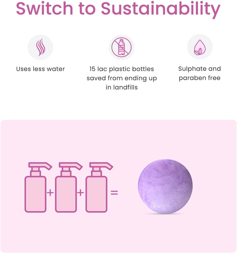 Earth Rhythm Biotin Shampoo Bar with Niacinamide, Ginseng | Restores Suppleness, Adds Shine, Sulfate & Paraben Free, for Rough & Damage Hair (Cardboard) - 80 Gm image number 2