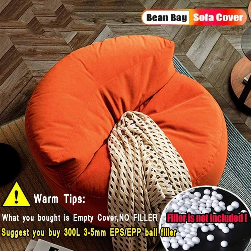 Bean Bags Bean Bag Chair Chenille Bean Bag Cover Washable Ultra Soft Pouf Ottoman No Filler Kids Adults Beanbag Chair Lazy Armchair Couch Floor Seating Living Room Furniture (Color : Gray Green, Siz image number 3