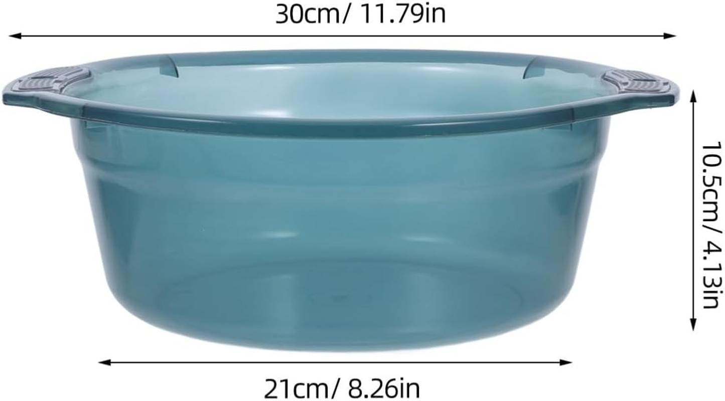 Healeved Portable Wash Basin 12 Inch Plastic Washing Basin Multipurpose Hair Washing Bowl for Home Dormitory Kitchen Use - Blue image number 2