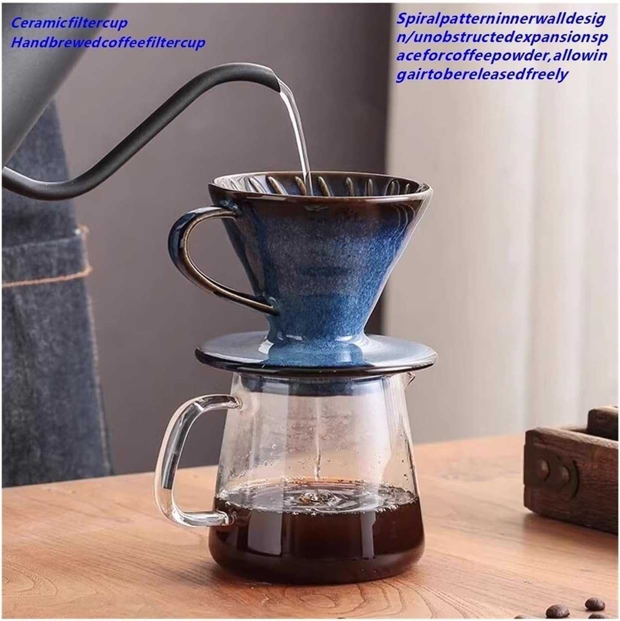 V60 Coffee Dripper the V60 Ceramic Coffee Filter Is a Simple and Exquisite Single Cup Brewing Device,Coffee Drip Machine, Suitable for Offices and Apartments image number 2