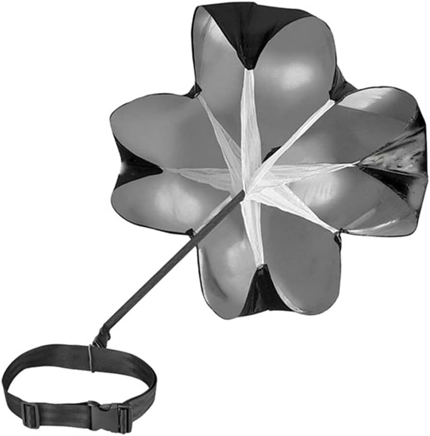 Running Speed Training Soccer Training Resistance Parachute Strength Speed Training Kids Teens and Adults 1.45X1.45M Easy to Use White&Black image number 6