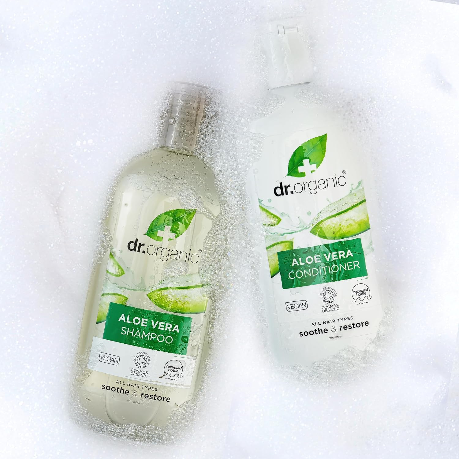 Dr Organic Aloe Vera Shampoo & Conditioner Set with Travel Bag, Soothing, All Hair Types, Natural, Vegan, Cruelty-Free, Paraben & Sls-Free, Recyclable & Recycled Ocean Bound Plastic, Organic, 265Ml image number 5