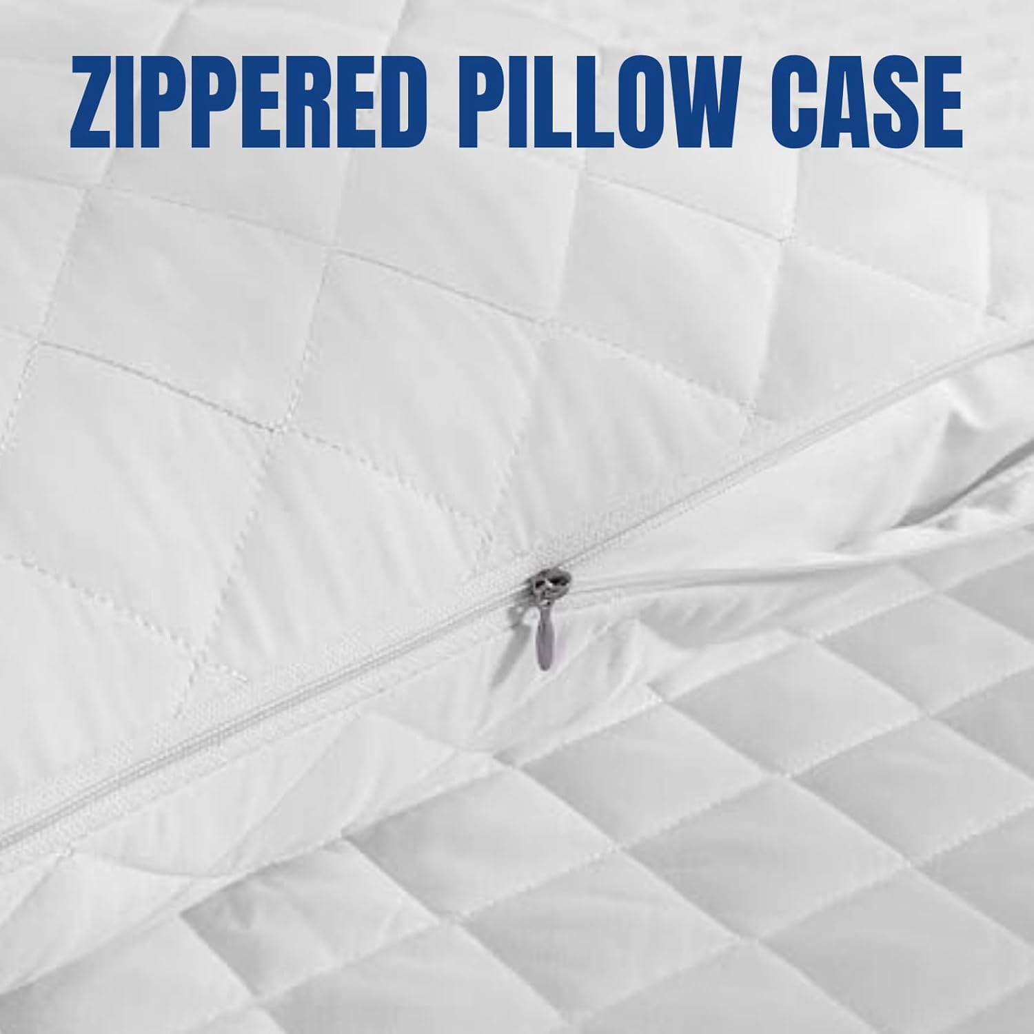 Set of 4 Waterproof Pillow Protector, JOMWEN Quilted Zipped, Ultra-Soft & Machine Washable Pillow Protectors, Breathable Hypoallergenic and Noiseless, Comfortable, White (4, 50Cm X 75Cm) image number 4