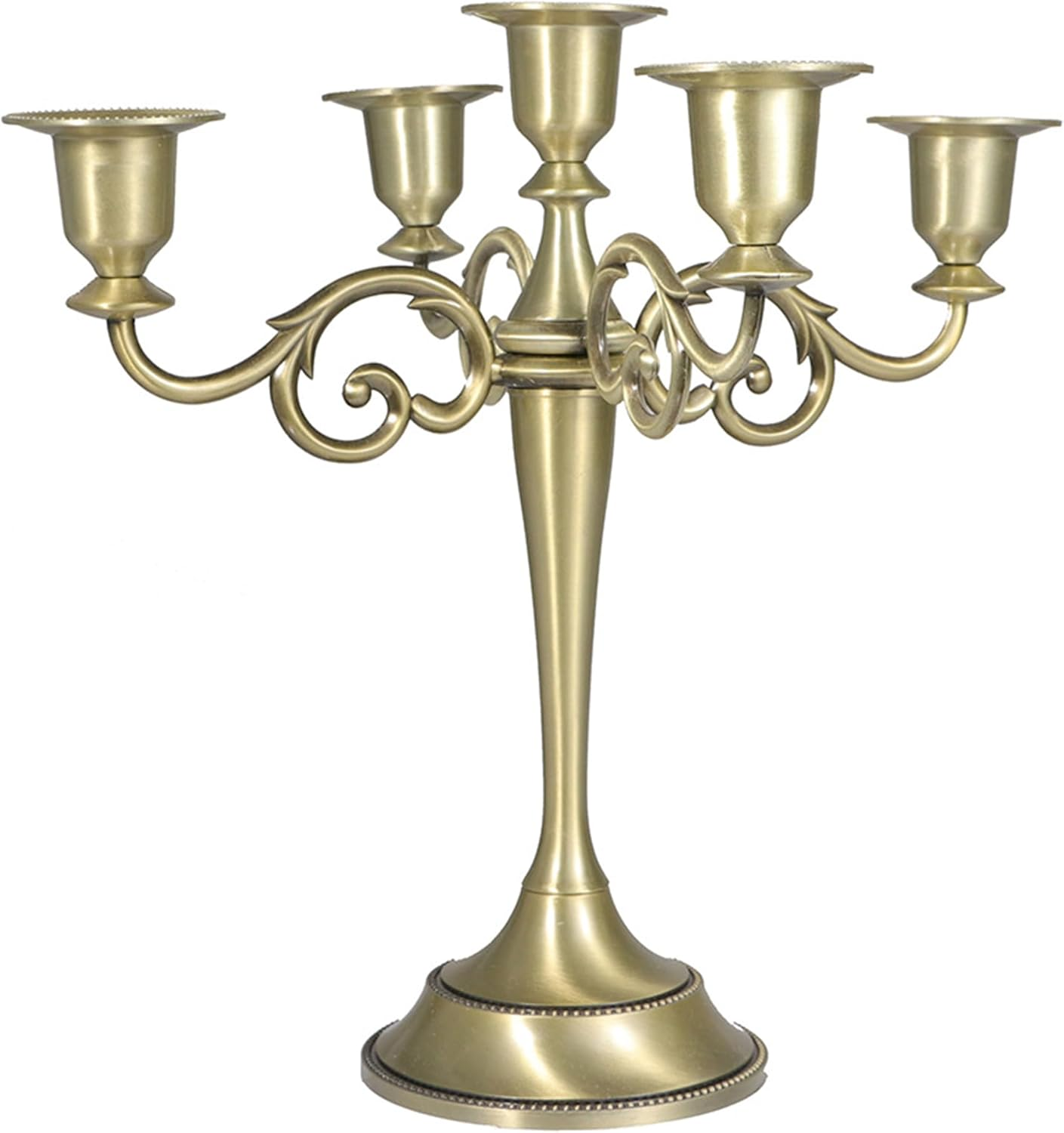 Incifuerza 5 Arms Metal Candelabras Candlestick Holder, Retro Black Taper Candle Holder for Dining Table, Fireplace, Candelabra Centerpieces, Wedding Home Decoration Gloss Black (Antique Bronze)