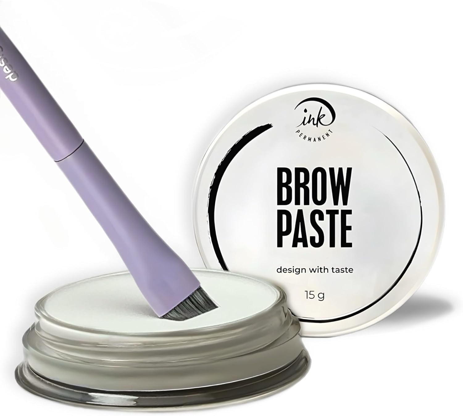 Ink Permanent Eyebrow Mapping Kit with Setting Powder, Eyebrow Brush and Brow Paste, Brow Mapping Tool, White Paste for Outlining & Fixation Powder, Professional Shaping Tool image number 2