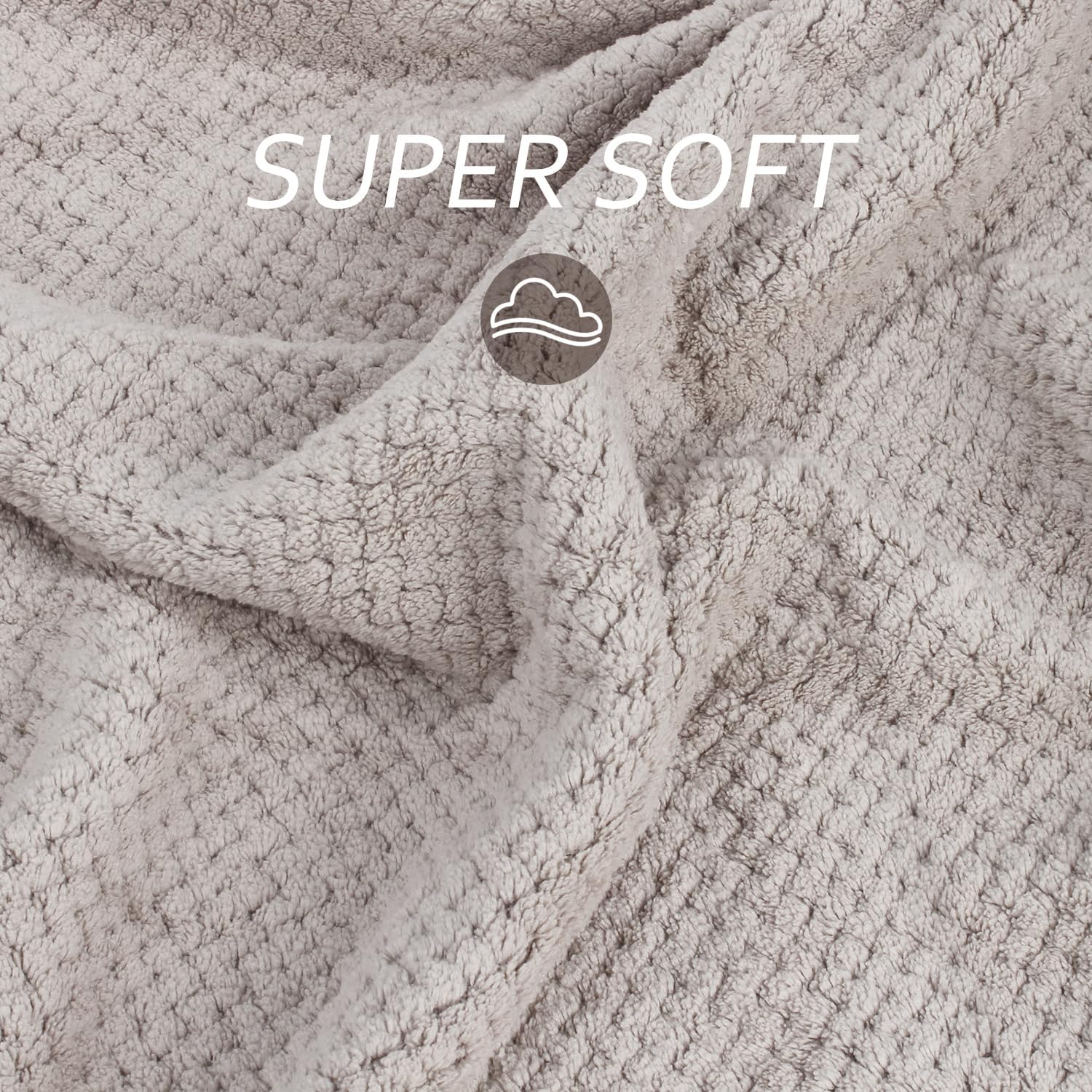 Bigger Size Microfiber Hair Towel Wrap for Women - Fast Drying Hair Turbans Microfibre Hair Towel for Long, Thick, Curly Hair - Super Soft Hair Wrap Towels with Elastic Strap H Home-Mart(Camel) image number 4