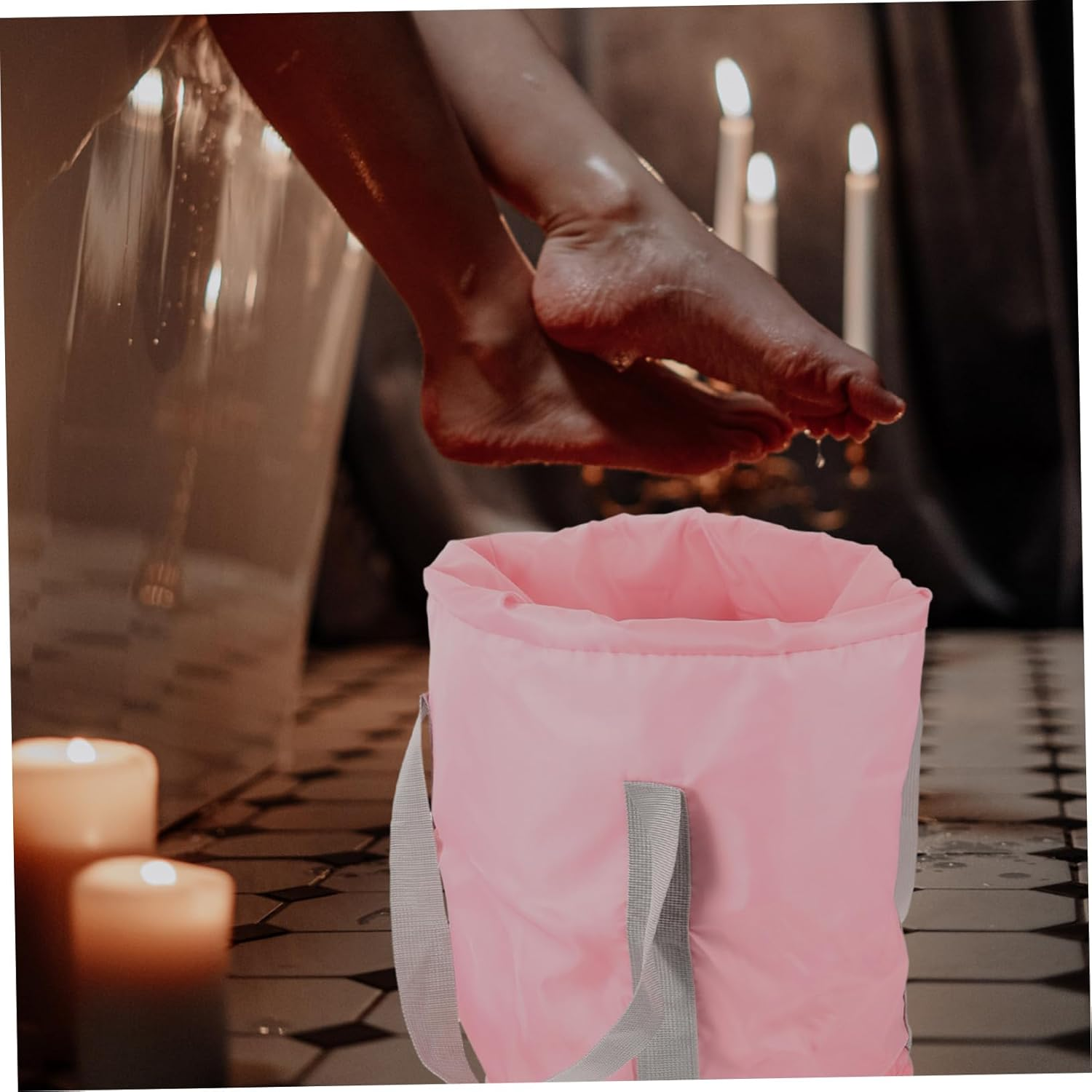 KOMBIUDA Foot Soak Tub Collapsible Basin Collapsible Foot Basin Foot Bath Basin Foot Bucket Foot Soak Basin Feet Soaking Tub Collapsible Bathtub Calf Oxford Cloth Foot Bag Travel image number 3