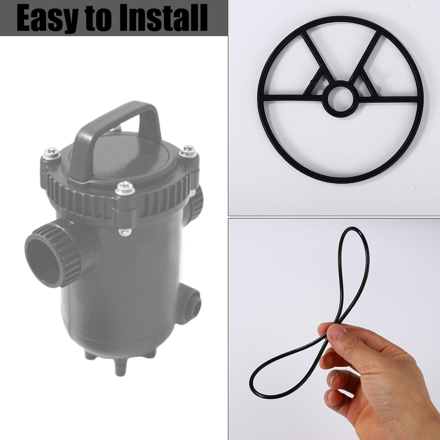 2Pcs Pool Filter Spider Gasket Kit Compatible with Hayward Vari-Flo SP0714T/SPX0714CA, Include 1Pcs Multiport Valve Spider Gasket and 1Pcs O-Ring for Pool Filter Parts Replacement(Black)