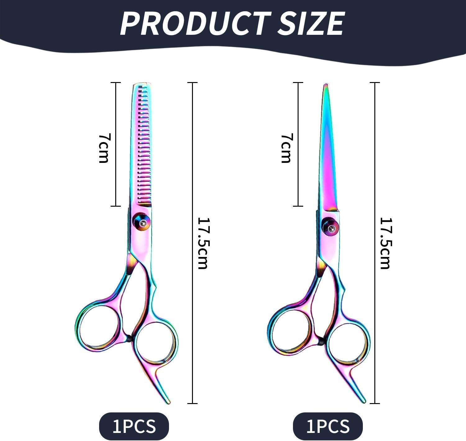 2 Pieces Hairdressing Scissors, Hairdressing Tools, Haircutting Accessories, Stainless Steel Scissors, Hair Repair Tools, Durable Scissors image number 1