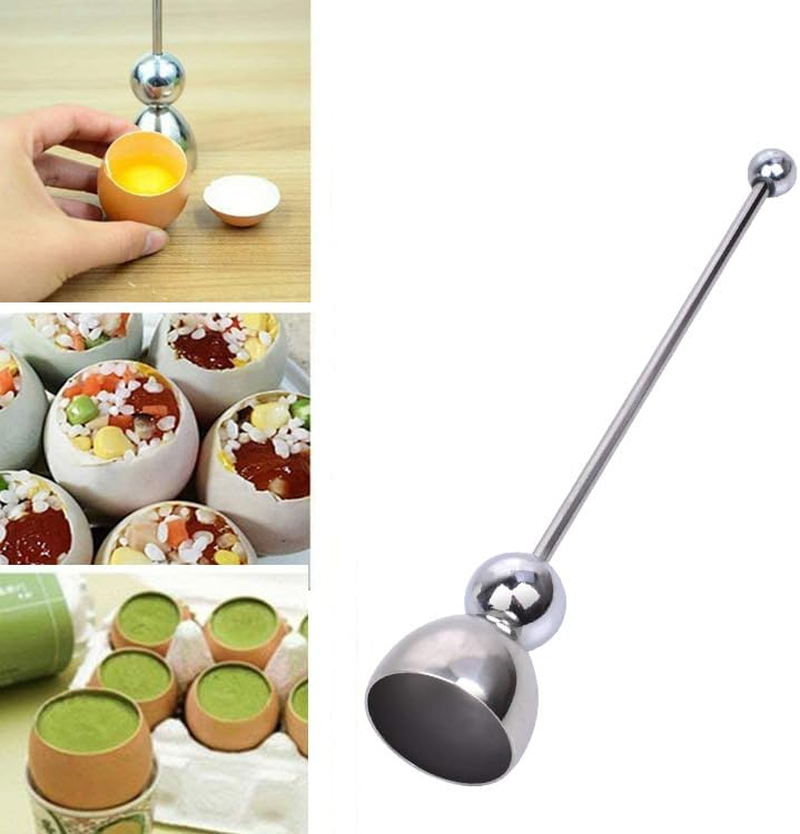 Stainless Steel Egg Shell Opener, Egg Cracker Tool for Soft and Hard Boiled Eggs image number 1