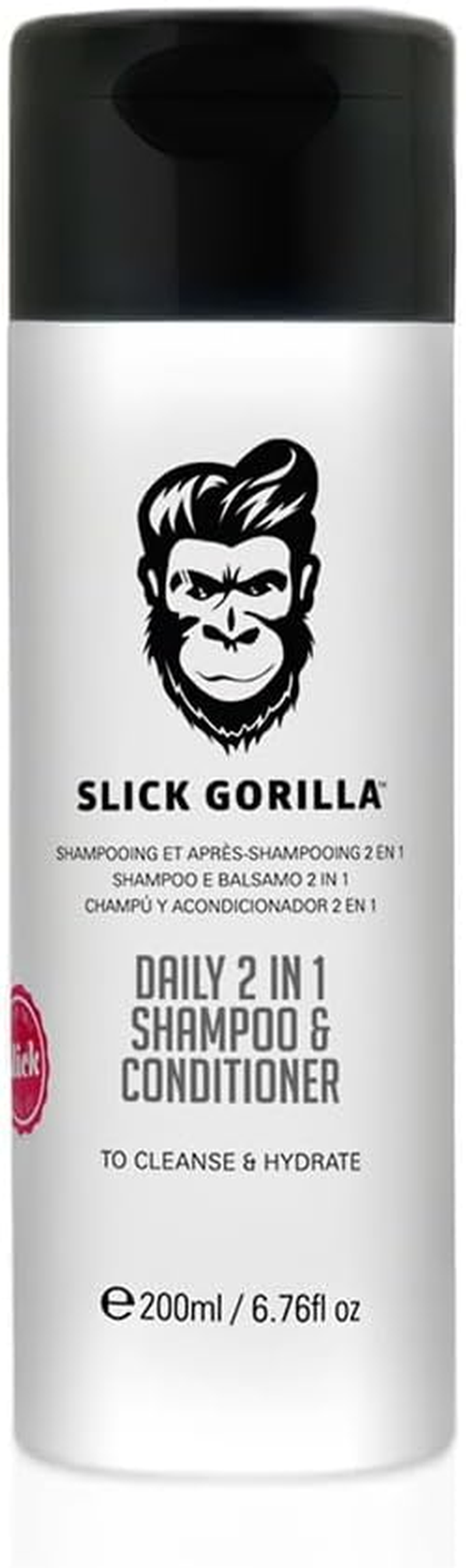 Slick Gorilla 2 in 1 Shampoo and Conditioner for Men 200Ml / 6.76 Fl Oz | Cleans, Strengthens, Hydrates | Infused with Natural Ingredients | Healthy Fresh Hair | All-In-One Daily Grooming Solution image number 1