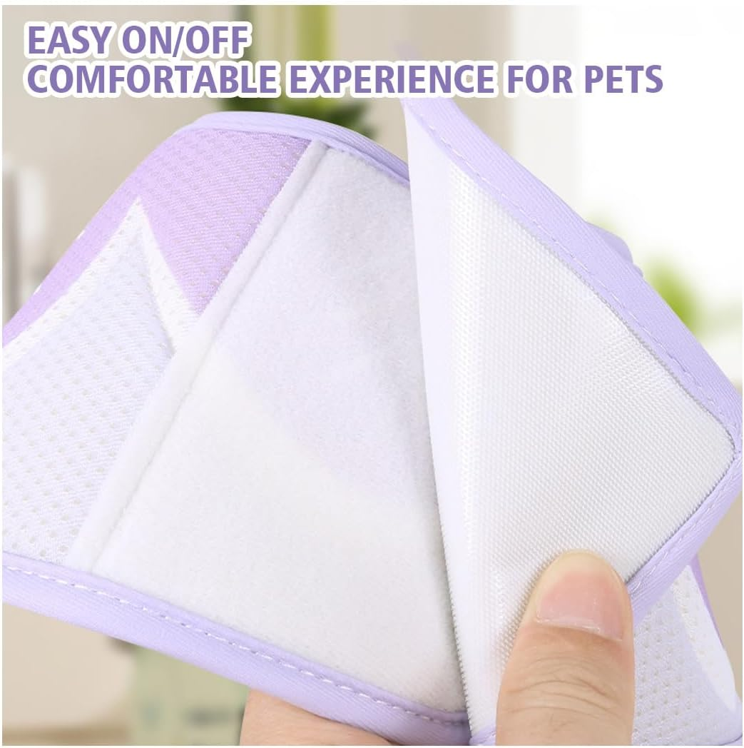 Cat Cone Collar Soft to Stop Licking and Scratching Adjustable Elizabethan Collars Pet Recovery Collar for Kitten Prevent from Licking Wounds (Purple, L) image number 1