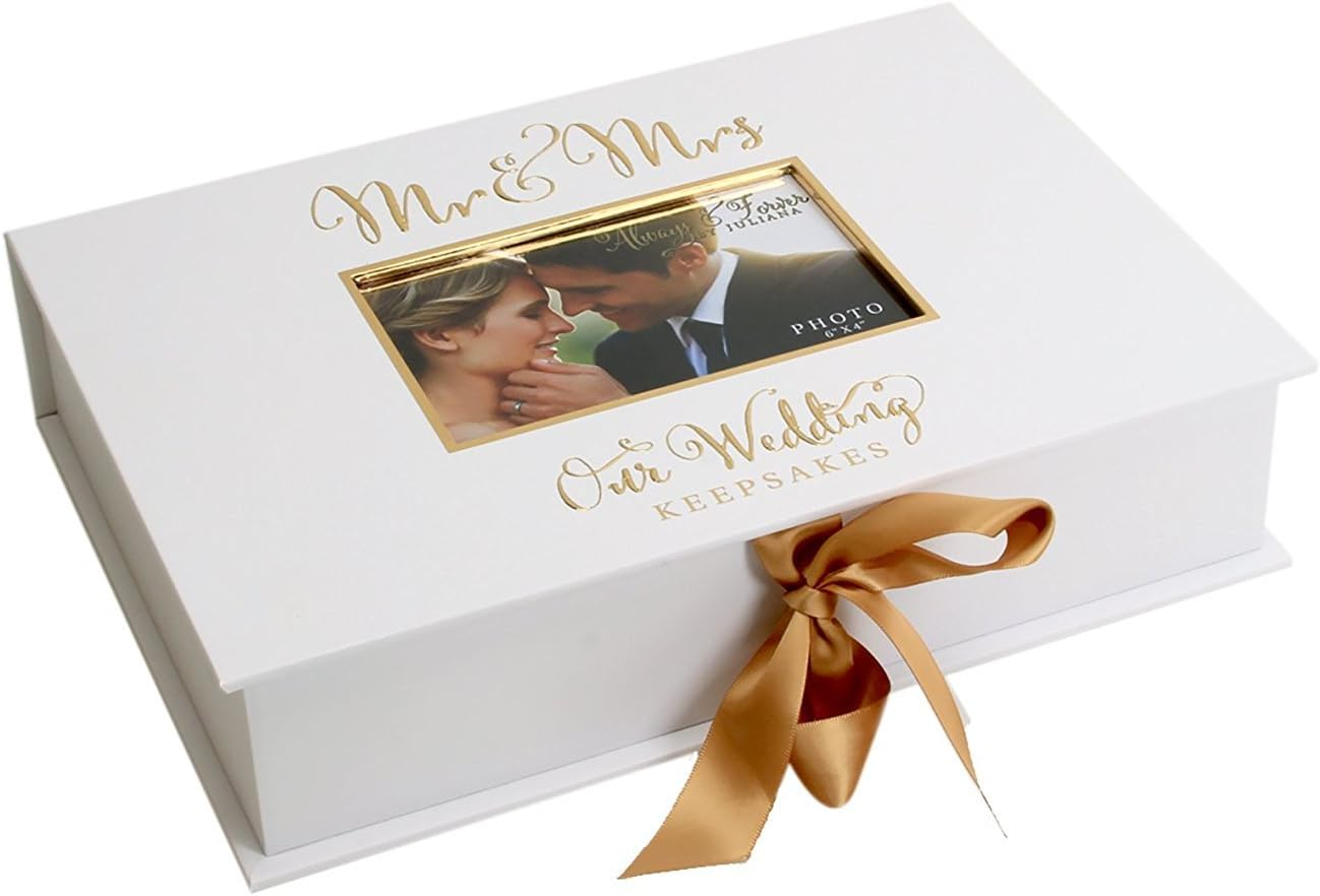 Golden Foil Wedding A4 Keepsake Box