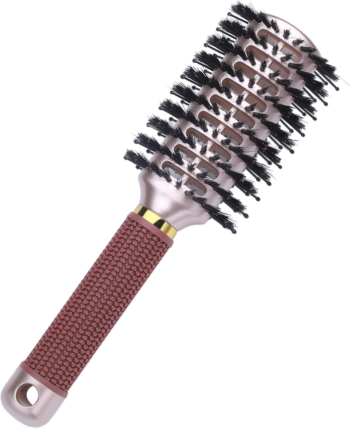 Oval Styling Vent Hair Brush for Blow Drying, Double Sided Boar and Nylon Bristle Brush for Medium. image number 2