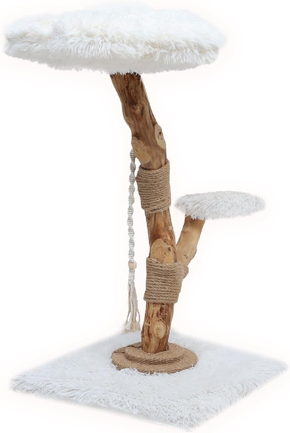 Cattitude Cat Scratch Playground in the Clouds, White&Brown, 91Cm Height - Cat Tower,Indoor Cats, Cat House, Scratcher image number 3