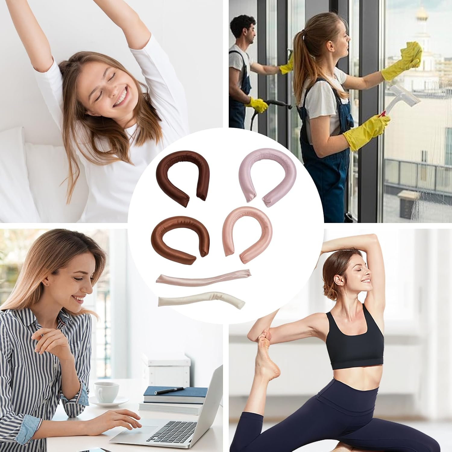 Overnight Hair Rollers, 6 Papilots for Heatless Curls, Blowout Hair Overnight without Heat, Hair Rollers for Voluminous Curls, Durable and Comfortable image number 5