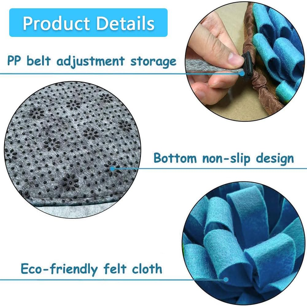 Dog Snuffle Mat Slow Feeder Bowl &ndash; Grassland Design for Boredom Relief, Encourages Natural Foraging, Treat Puzzle Toy for Indoor & Outdoor Use (Blue) image number 1