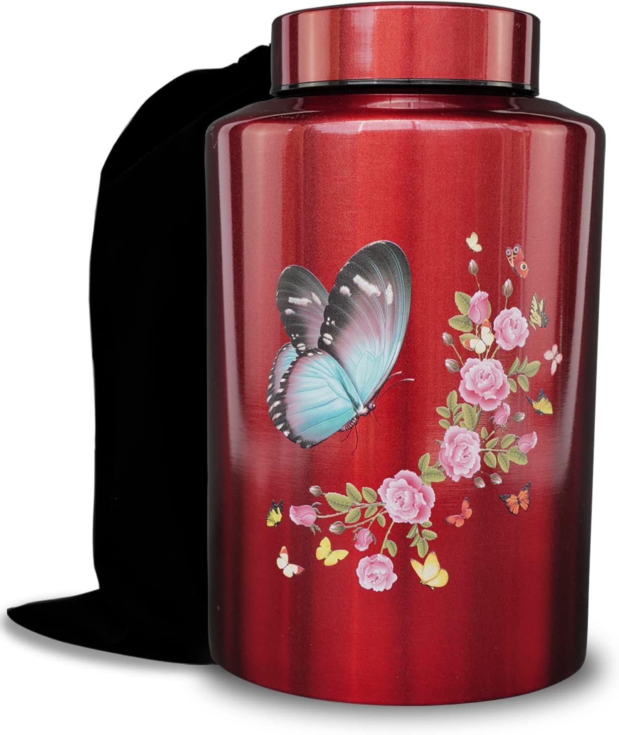 60 Lbs Small Cremation Urn for Adult Human Ashes, Decorative Memorial Mini Keepsake Urn for Male Female Men Women Child Couple Remains(Cardinal)