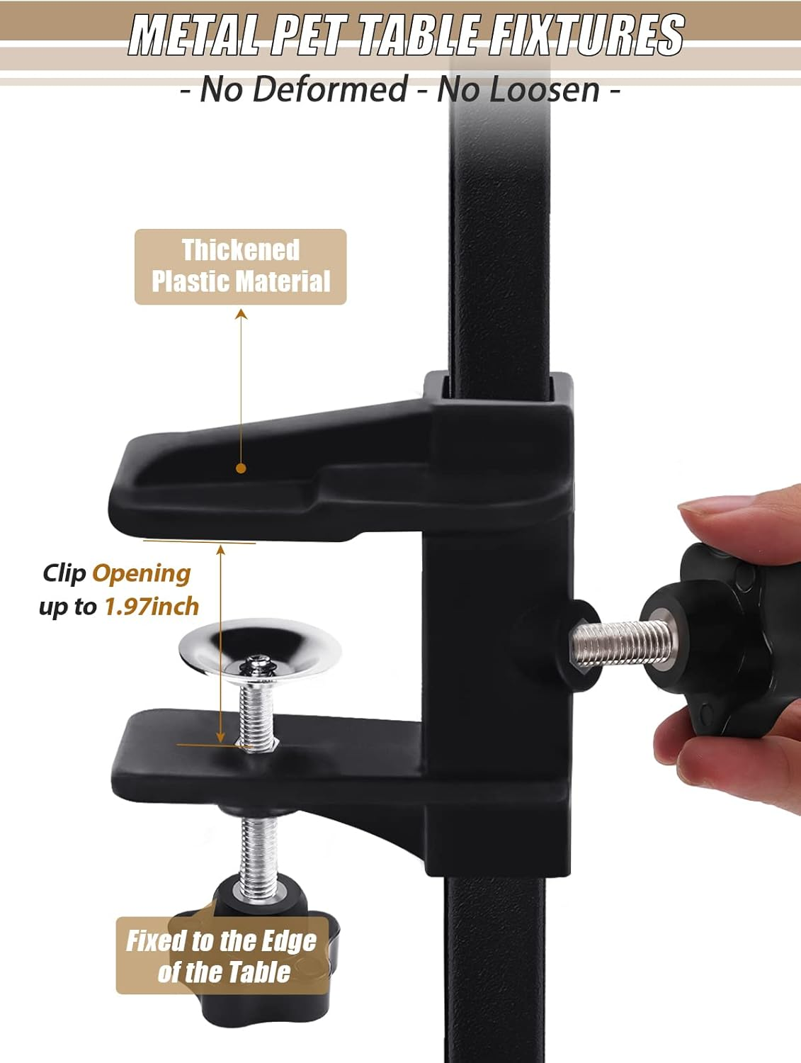 Foldable Pet Dog Grooming Arm with Clamp, Kalolary Dog Grooming Loop Noose & Two No Sit Haunch Holder, 35.5" Height Adjustment Grooming Arm for for Medium & Small Dogs image number 6