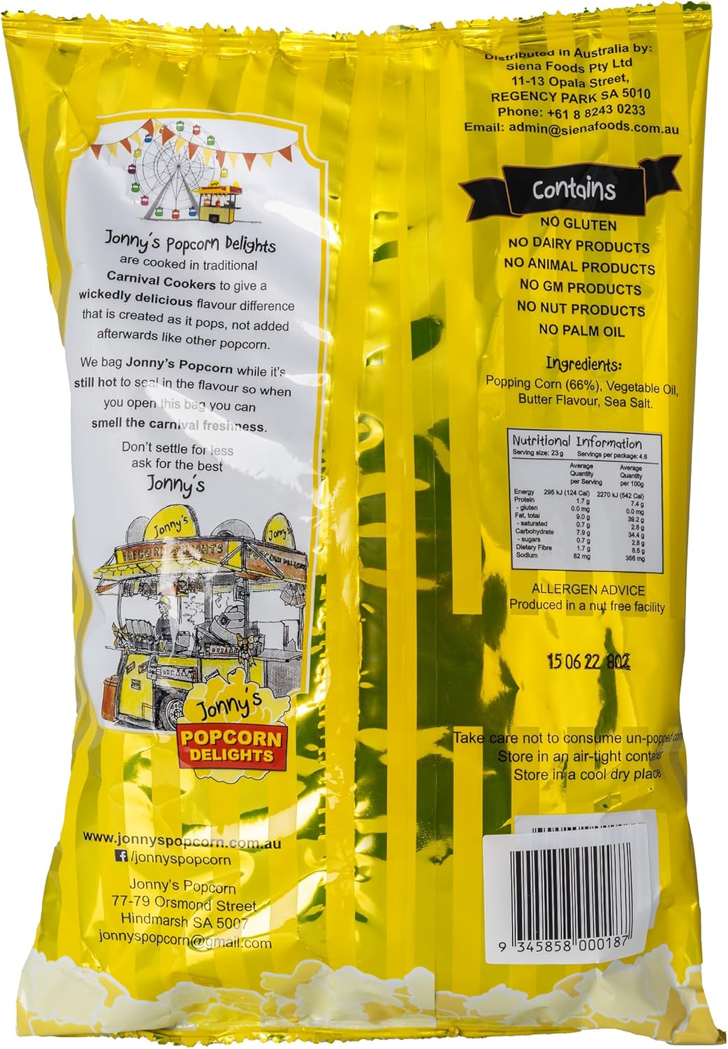 Jonny'S Popcorn Delights - Buttery Wholegrain Popcorn, 92 G image number 2