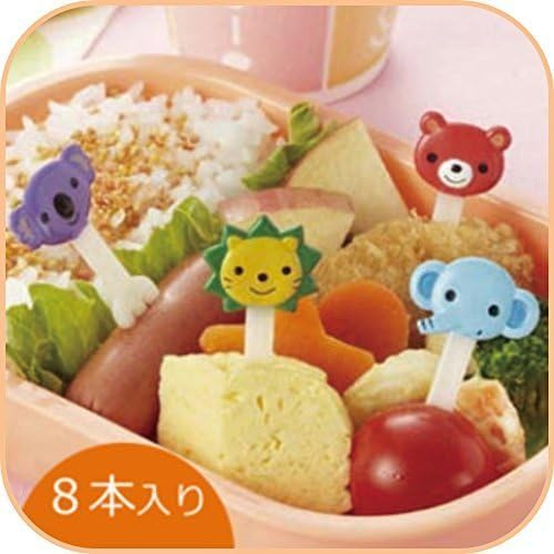 Torune 8 Piece Bento Decoration Food Picks Forks Cute Animal for Lunch Box