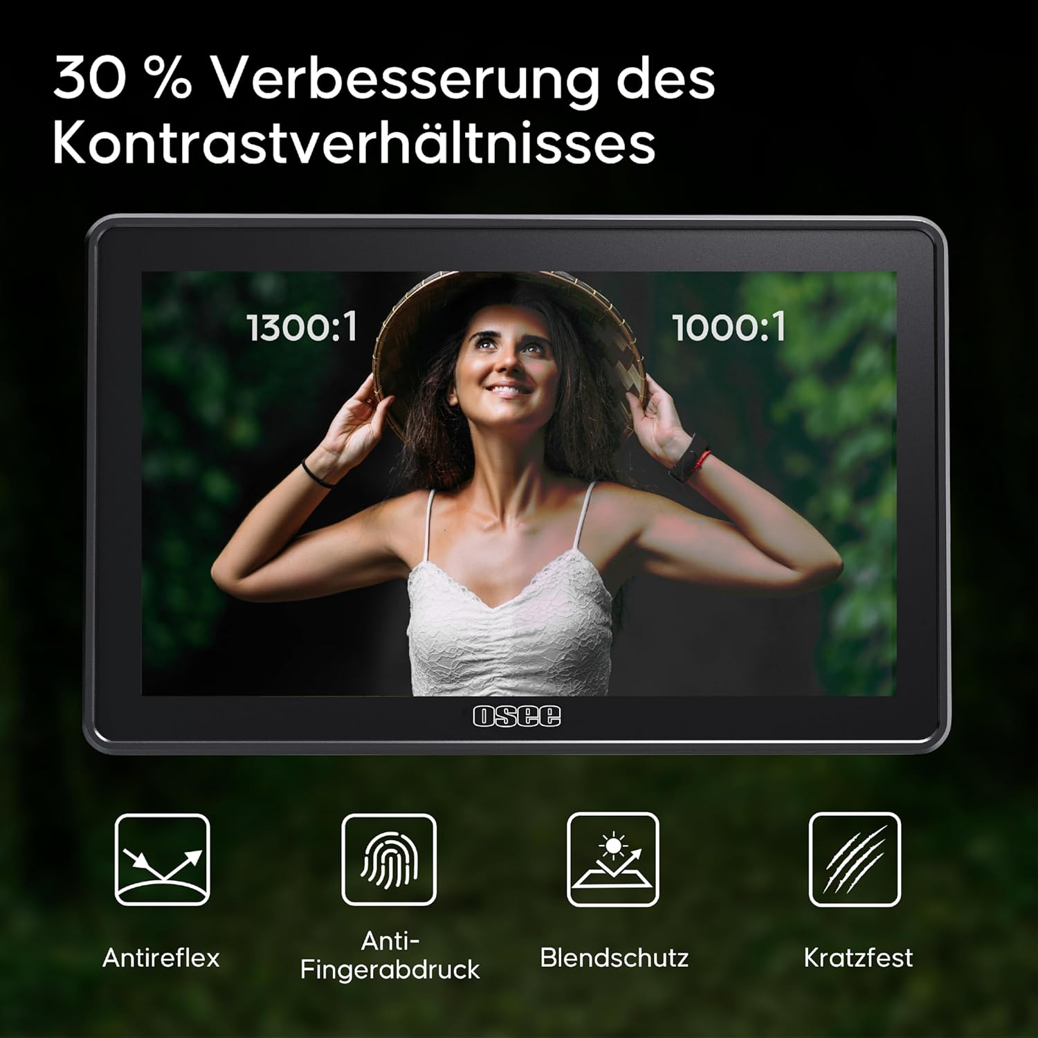 Osee G7 Pro 7 Inch Touch Screen Camera Monitor, 3000 Nits HDR Field Monitor with Camera Control, Touch to Focus DSLR Monitor with 3G-SDI 4K HDMI In/Output, 3D LUT, New User Interface image number 3