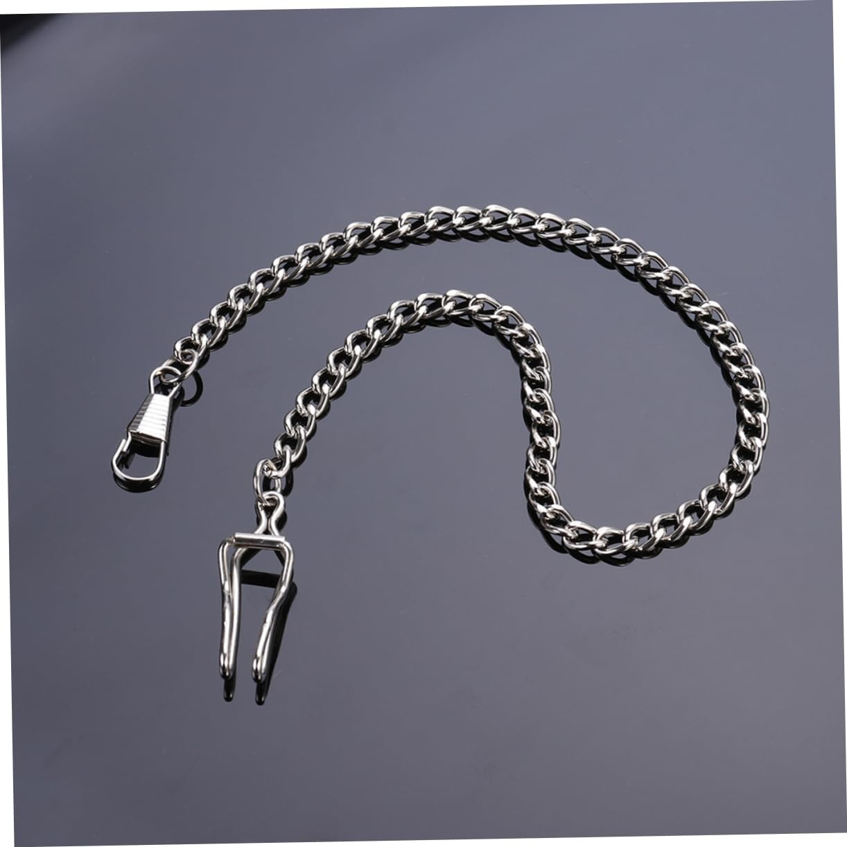 SAFIGLE 2Pcs Men Vest Pocket Watch Chain Keychains Key Pocket Watch Charm Pendant Belt Chain Jewelry Parts Wallet Eyeglasses Holder image number 5