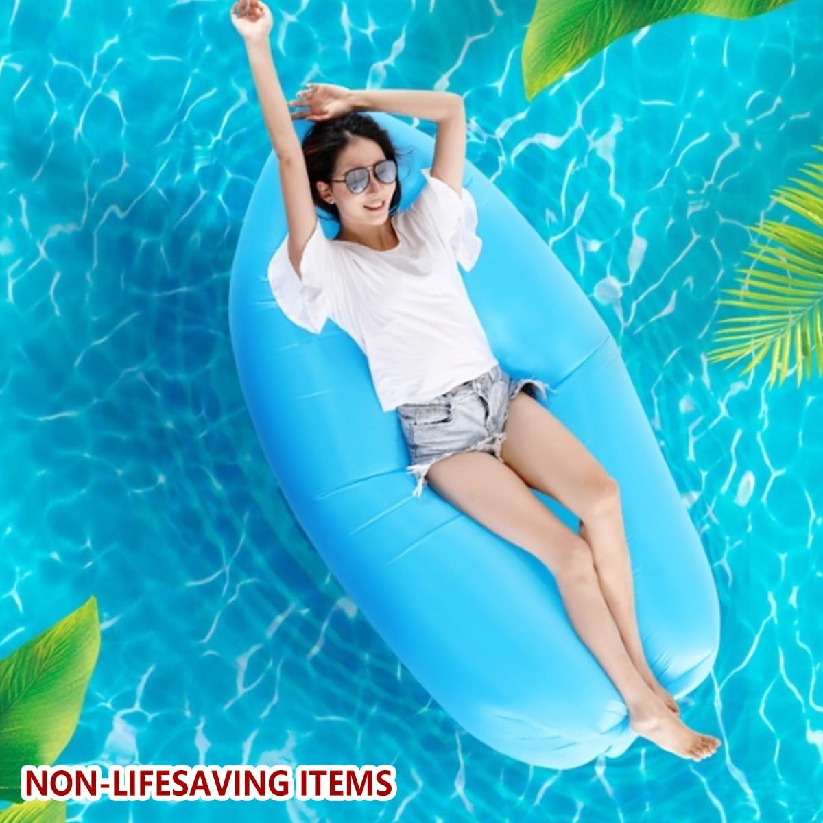 AIMALL Outdoor Inflatable Air Sofa Bed, 55X29.5 Inches Single Person Lazy Sofa for Camping, Beach, and Pool Lounger with Anti-Leak Double Air Chambers and Durable Oxford Fabric image number 4