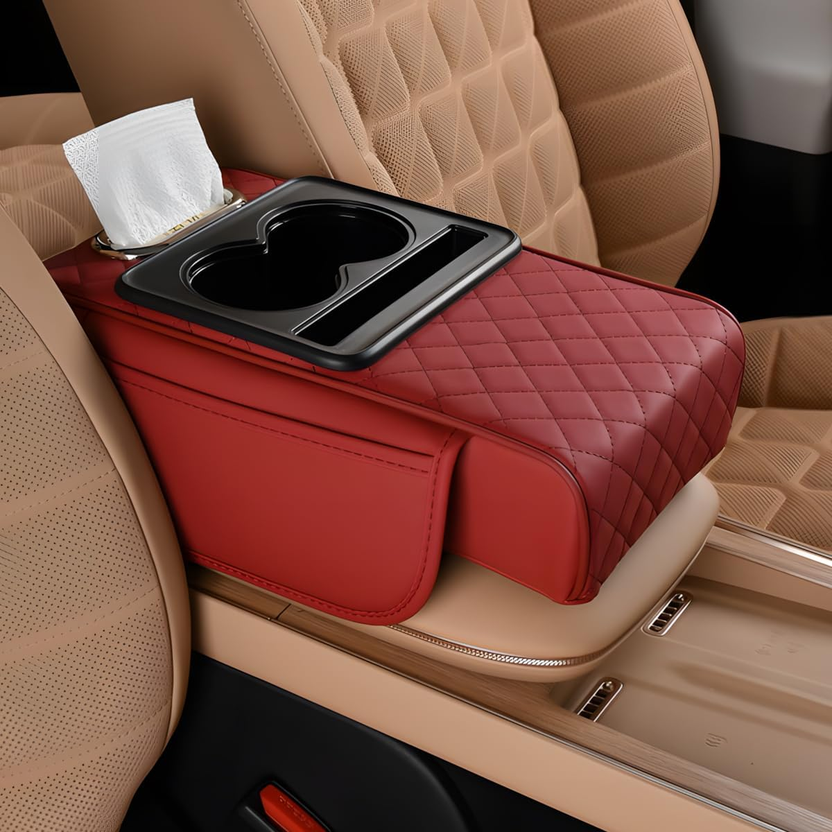 Universal Armrest Cushion Pad, Leather Armrest Box Pad image number 6