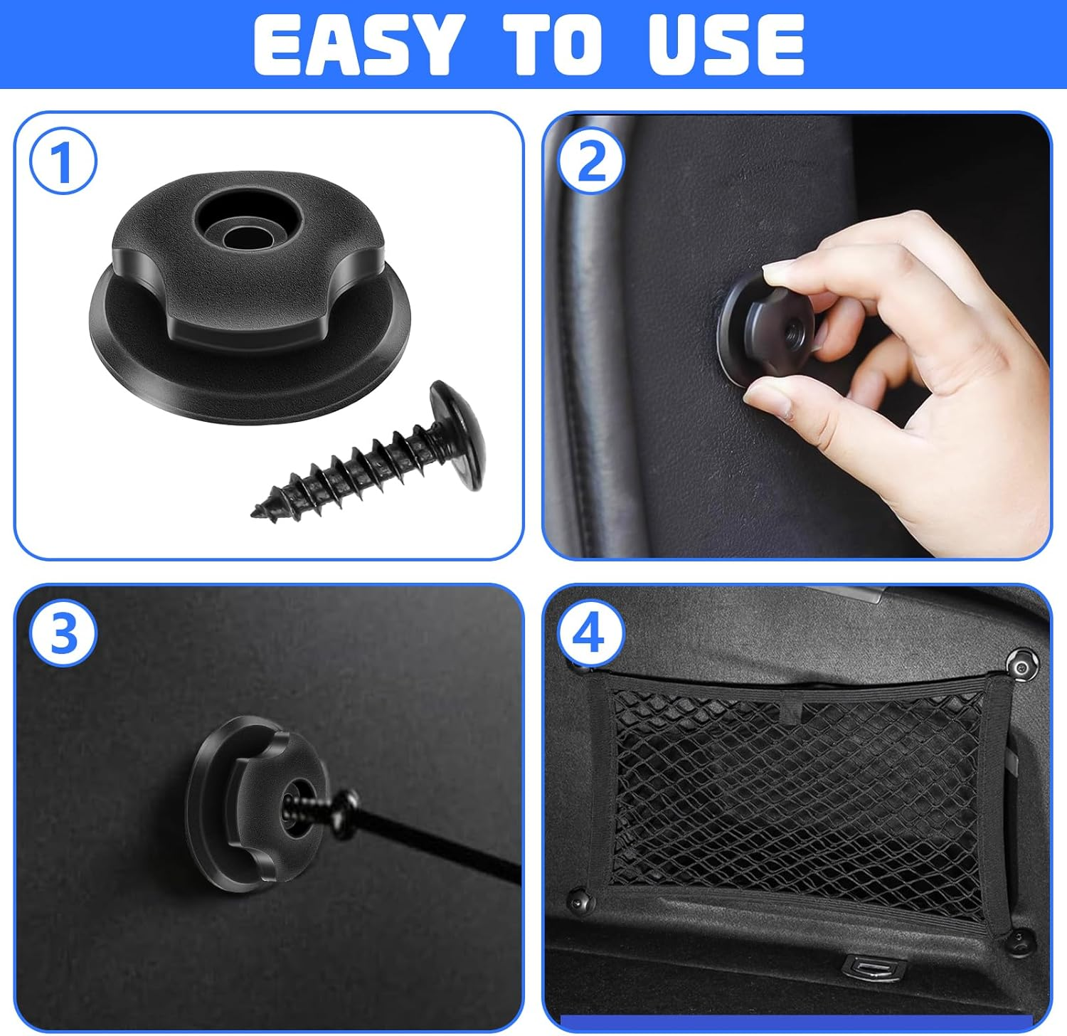 XTUDOU&reg; Pack of 40 Tarpaulin Buttons and Hooks, Round, 35 X 14 Mm, Black, Plastic, Trailer Hardware, Tonneau Cover Fasteners image number 1