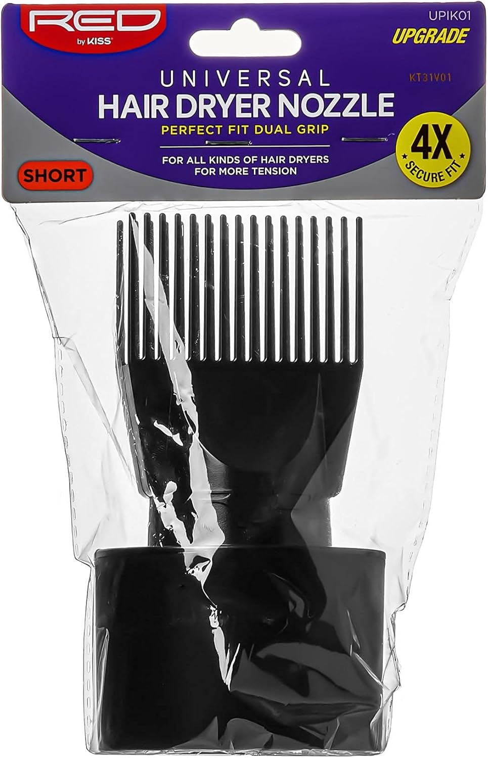 RED by KISS Universal Hair Dryer Nozzle Perfect Fit Dual Grip Short UPIK01