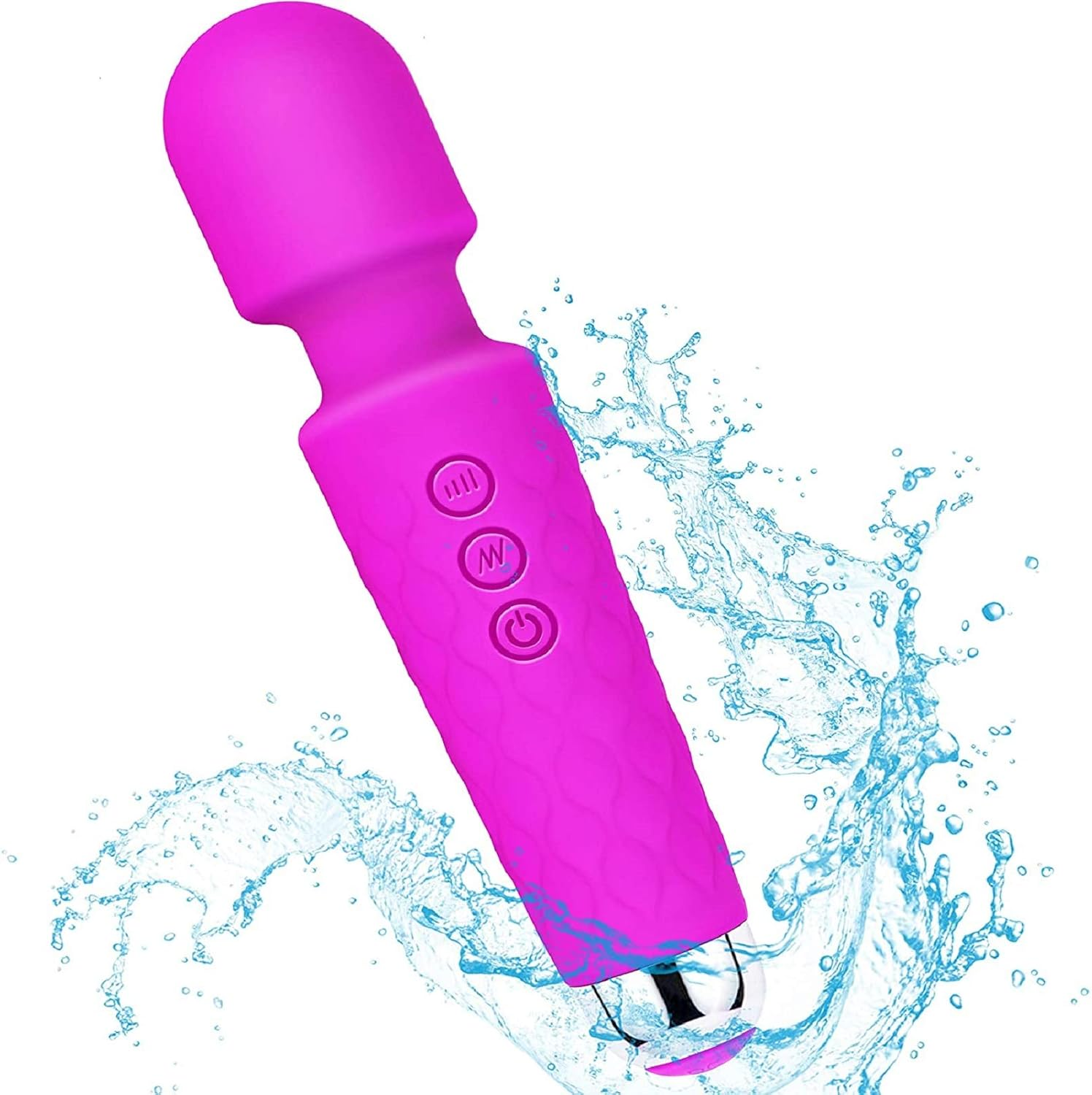 Wand Massager for Women, 8 Powerful Speeds 20 Vibration Modes, Portable Personal Rechargeable Massager, Handheld Cordless Waterproof Massager Therapy Back Neck Muscle Aches Sports Recovery, Quiet